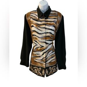 Diane Gilman Women’s 100% Silk Printed Blouse